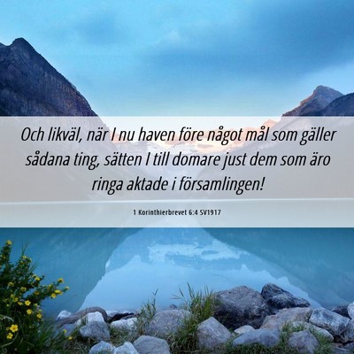 Picture 06 - 1 Korinthierbrevet 6:4 SV1917 - Och likväl, när I nu haven före något mål - Bible Verse Picture