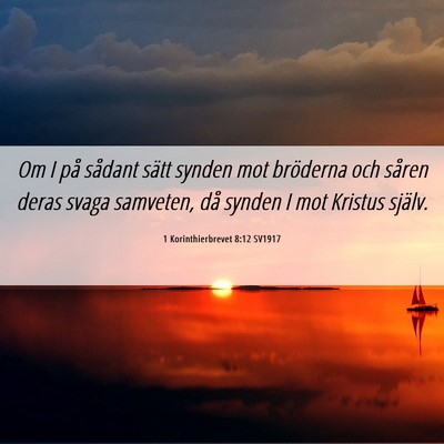Picture 06 - 1 Korinthierbrevet 8:12 SV1917 - Om I på sådant sätt synden mot bröderna och - Bible Verse Picture