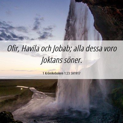 Picture 06 - 1 Krönikeboken 1:23 SV1917 - Ofir, Havila och Jobab; alla dessa voro Joktans - Bible Verse Picture