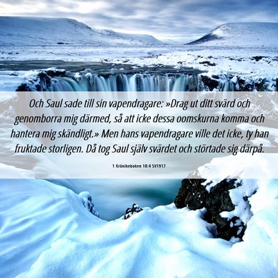 Picture 06 - 1 Krönikeboken 10:4 SV1917 - Och Saul sade till sin vapendragare: »Drag ut - Bible Verse Picture