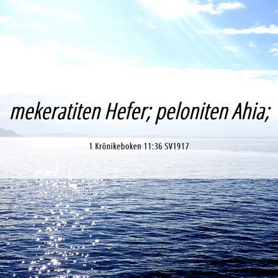 Picture 06 - 1 Krönikeboken 11:36 SV1917 - mekeratiten Hefer; peloniten - Bible Verse Picture