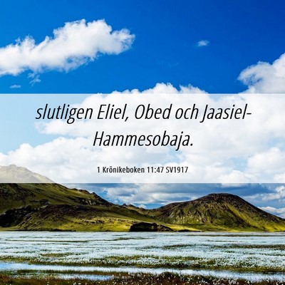 Picture 06 - 1 Krönikeboken 11:47 SV1917 - slutligen Eliel, Obed och - Bible Verse Picture