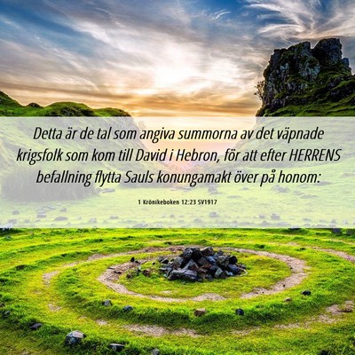 Picture 06 - 1 Krönikeboken 12:23 SV1917 - Detta är de tal som angiva summorna av det - Bible Verse Picture