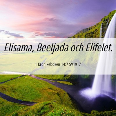 Picture 06 - 1 Krönikeboken 14:7 SV1917 - Elisama, Beeljada och - Bible Verse Picture