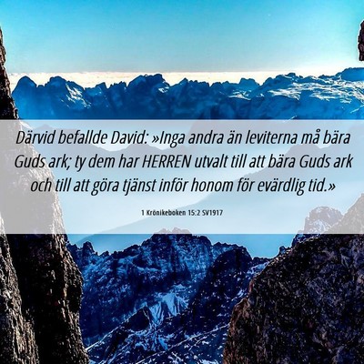 Picture 06 - 1 Krönikeboken 15:2 SV1917 - Därvid befallde David: »Inga andra än - Bible Verse Picture