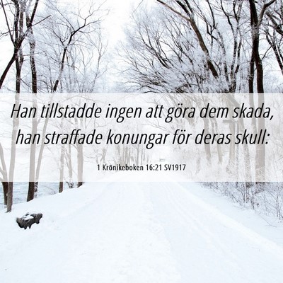 Picture 06 - 1 Krönikeboken 16:21 SV1917 - Han tillstadde ingen att göra dem skada, han - Bible Verse Picture