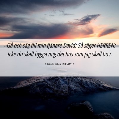 Picture 06 - 1 Krönikeboken 17:4 SV1917 - »Gå och säg till min tjänare David: Så - Bible Verse Picture