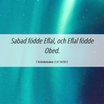 Picture 06 - 1 Krönikeboken 2:37 SV1917 - Sabad födde Eflal, och Eflal födde - Bible Verse Picture
