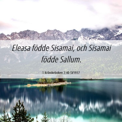 Picture 06 - 1 Krönikeboken 2:40 SV1917 - Eleasa födde Sisamai, och Sisamai födde - Bible Verse Picture