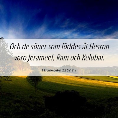 Picture 06 - 1 Krönikeboken 2:9 SV1917 - Och de söner som föddes åt Hesron voro - Bible Verse Picture