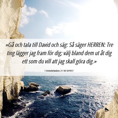 Picture 06 - 1 Krönikeboken 21:10 SV1917 - »Gå och tala till David och säg: Så säger - Bible Verse Picture
