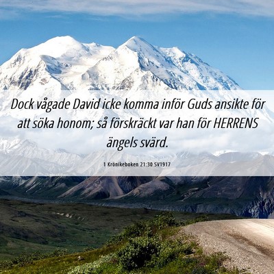 Picture 06 - 1 Krönikeboken 21:30 SV1917 - Dock vågade David icke komma inför Guds ansikte - Bible Verse Picture