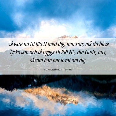 Picture 06 - 1 Krönikeboken 22:11 SV1917 - Så vare nu HERREN med dig, min son; må du bliva - Bible Verse Picture