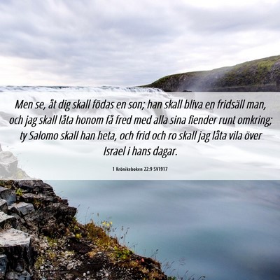 Picture 06 - 1 Krönikeboken 22:9 SV1917 - Men se, åt dig skall födas en son; han skall - Bible Verse Picture