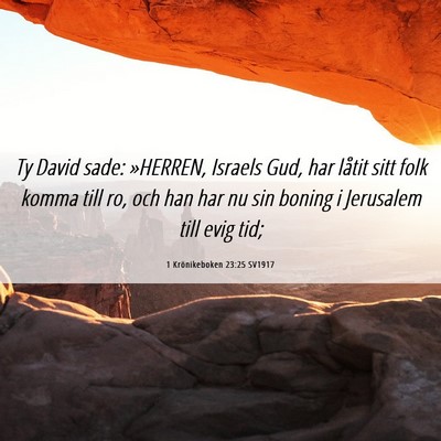 Picture 06 - 1 Krönikeboken 23:25 SV1917 - Ty David sade: »HERREN, Israels Gud, har låtit - Bible Verse Picture