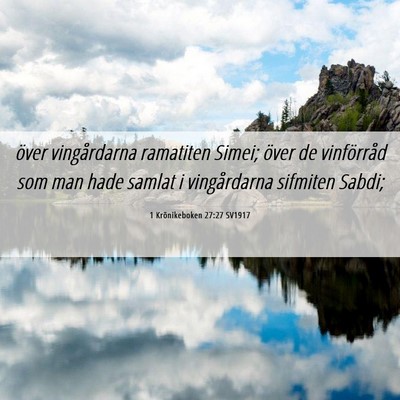 Picture 06 - 1 Krönikeboken 27:27 SV1917 - över vingårdarna ramatiten Simei; över de - Bible Verse Picture