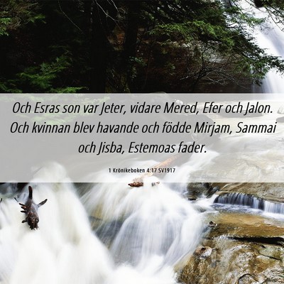 Picture 06 - 1 Krönikeboken 4:17 SV1917 - Och Esras son var Jeter, vidare Mered, Efer och - Bible Verse Picture