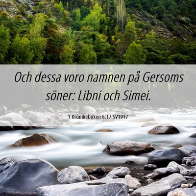 Picture 06 - 1 Krönikeboken 6:17 SV1917 - Och dessa voro namnen på Gersoms söner: Libni - Bible Verse Picture