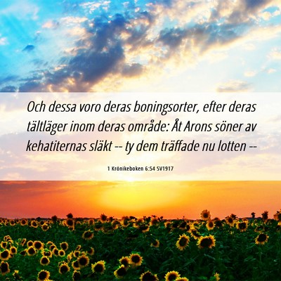 Picture 06 - 1 Krönikeboken 6:54 SV1917 - Och dessa voro deras boningsorter, efter deras - Bible Verse Picture