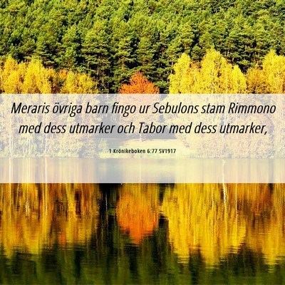 Picture 06 - 1 Krönikeboken 6:77 SV1917 - Meraris övriga barn fingo ur Sebulons stam - Bible Verse Picture