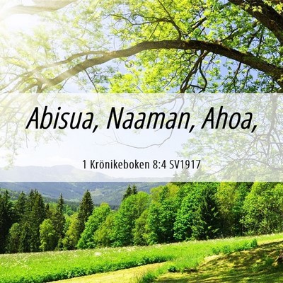 Picture 06 - 1 Krönikeboken 8:4 SV1917 - Abisua, Naaman, - Bible Verse Picture