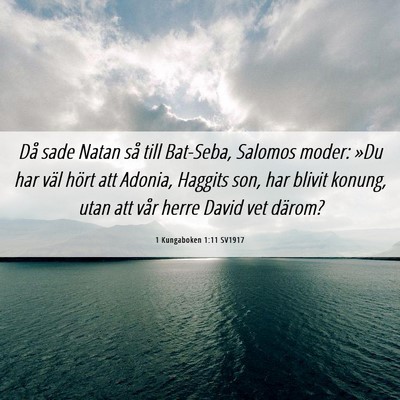 Picture 06 - 1 Kungaboken 1:11 SV1917 - Då sade Natan så till Bat-Seba, Salomos moder: - Bible Verse Picture