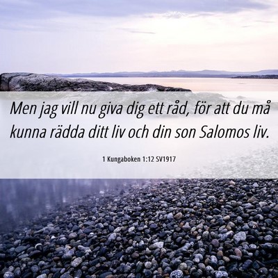 Picture 06 - 1 Kungaboken 1:12 SV1917 - Men jag vill nu giva dig ett råd, för att du - Bible Verse Picture