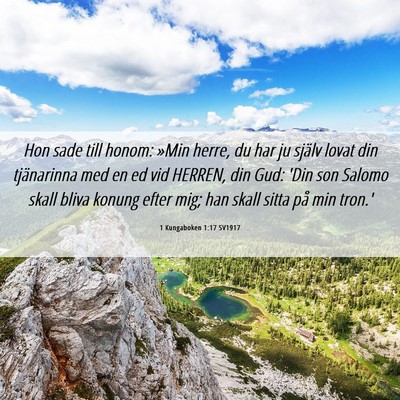 Picture 06 - 1 Kungaboken 1:17 SV1917 - Hon sade till honom: »Min herre, du har ju - Bible Verse Picture