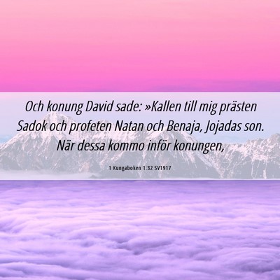 Picture 06 - 1 Kungaboken 1:32 SV1917 - Och konung David sade: »Kallen till mig prästen - Bible Verse Picture