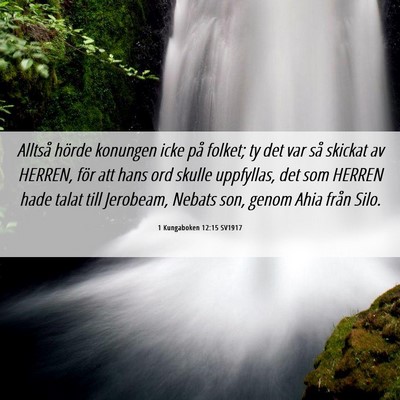 Picture 06 - 1 Kungaboken 12:15 SV1917 - Alltså hörde konungen icke på folket; ty det - Bible Verse Picture