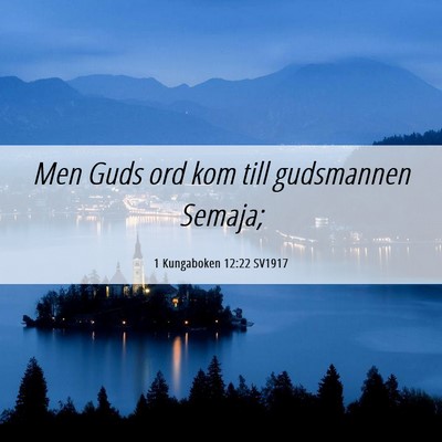 Picture 06 - 1 Kungaboken 12:22 SV1917 - Men Guds ord kom till gudsmannen - Bible Verse Picture
