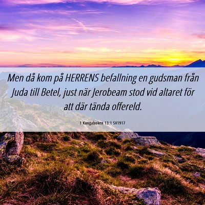 Picture 06 - 1 Kungaboken 13:1 SV1917 - Men då kom på HERRENS befallning en gudsman - Bible Verse Picture