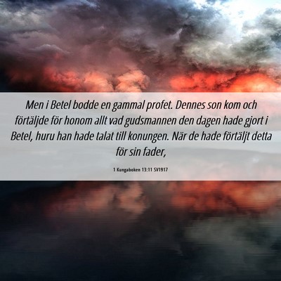 Picture 06 - 1 Kungaboken 13:11 SV1917 - Men i Betel bodde en gammal profet. Dennes son - Bible Verse Picture
