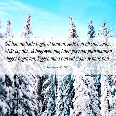 Picture 06 - 1 Kungaboken 13:31 SV1917 - Då han nu hade begravit honom, sade han till - Bible Verse Picture