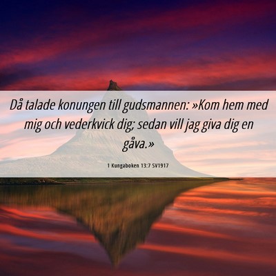 Picture 06 - 1 Kungaboken 13:7 SV1917 - Då talade konungen till gudsmannen: »Kom hem - Bible Verse Picture