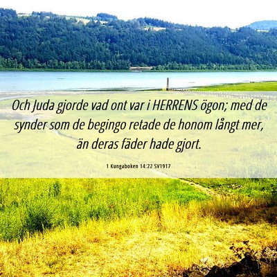 Picture 06 - 1 Kungaboken 14:22 SV1917 - Och Juda gjorde vad ont var i HERRENS ögon; med - Bible Verse Picture