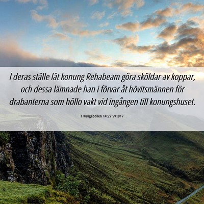 Picture 06 - 1 Kungaboken 14:27 SV1917 - I deras ställe lät konung Rehabeam göra - Bible Verse Picture