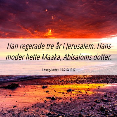 Picture 06 - 1 Kungaboken 15:2 SV1917 - Han regerade tre år i Jerusalem. Hans moder - Bible Verse Picture