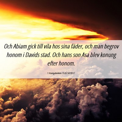 Picture 06 - 1 Kungaboken 15:8 SV1917 - Och Abiam gick till vila hos sina fäder, och man - Bible Verse Picture
