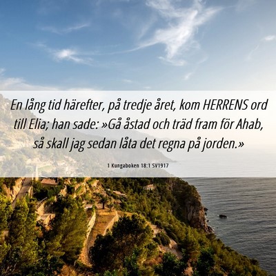 Picture 06 - 1 Kungaboken 18:1 SV1917 - En lång tid härefter, på tredje året, kom - Bible Verse Picture