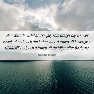 Picture 06 - 1 Kungaboken 18:18 SV1917 - Han svarade: »Det är icke jag, som drager - Bible Verse Picture