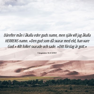 Picture 06 - 1 Kungaboken 18:24 SV1917 - Därefter mån I åkalla eder guds namn, men - Bible Verse Picture