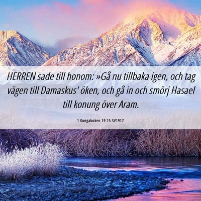 Picture 06 - 1 Kungaboken 19:15 SV1917 - HERREN sade till honom: »Gå nu tillbaka igen, - Bible Verse Picture