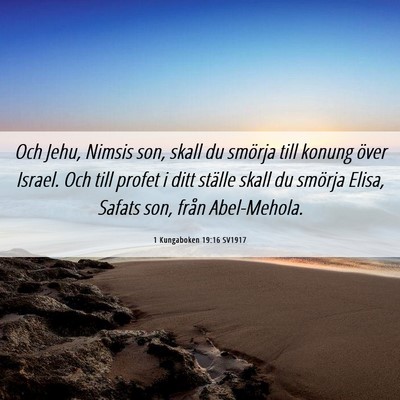 Picture 06 - 1 Kungaboken 19:16 SV1917 - Och Jehu, Nimsis son, skall du smörja till - Bible Verse Picture