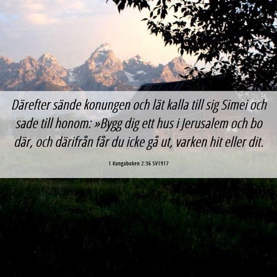 Picture 06 - 1 Kungaboken 2:36 SV1917 - Därefter sände konungen och lät kalla till sig - Bible Verse Picture
