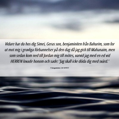 Picture 06 - 1 Kungaboken 2:8 SV1917 - Vidare har du hos dig Simei, Geras son, - Bible Verse Picture