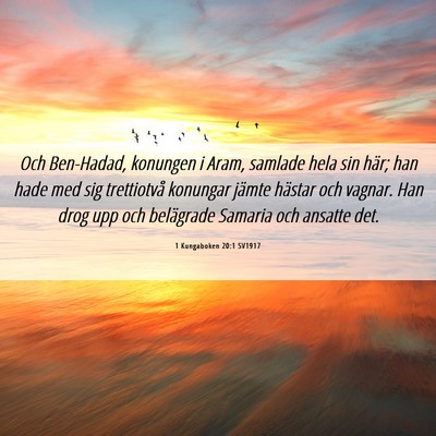 Picture 06 - 1 Kungaboken 20:1 SV1917 - Och Ben-Hadad, konungen i Aram, samlade hela sin - Bible Verse Picture