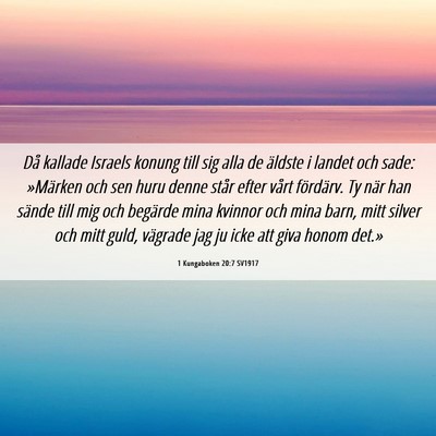 Picture 06 - 1 Kungaboken 20:7 SV1917 - Då kallade Israels konung till sig alla de - Bible Verse Picture