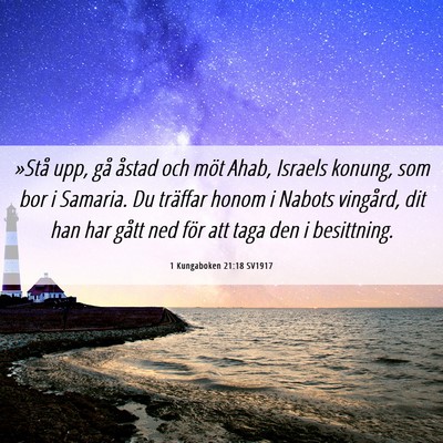 Picture 06 - 1 Kungaboken 21:18 SV1917 - »Stå upp, gå åstad och möt Ahab, Israels - Bible Verse Picture