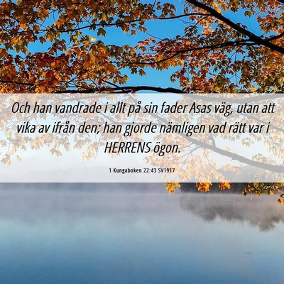 Picture 06 - 1 Kungaboken 22:43 SV1917 - Och han vandrade i allt på sin fader Asas väg, - Bible Verse Picture